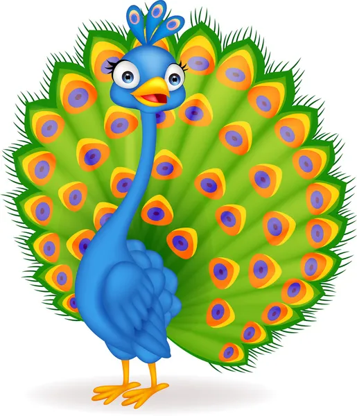 Peacock cartoon — Stock Vector