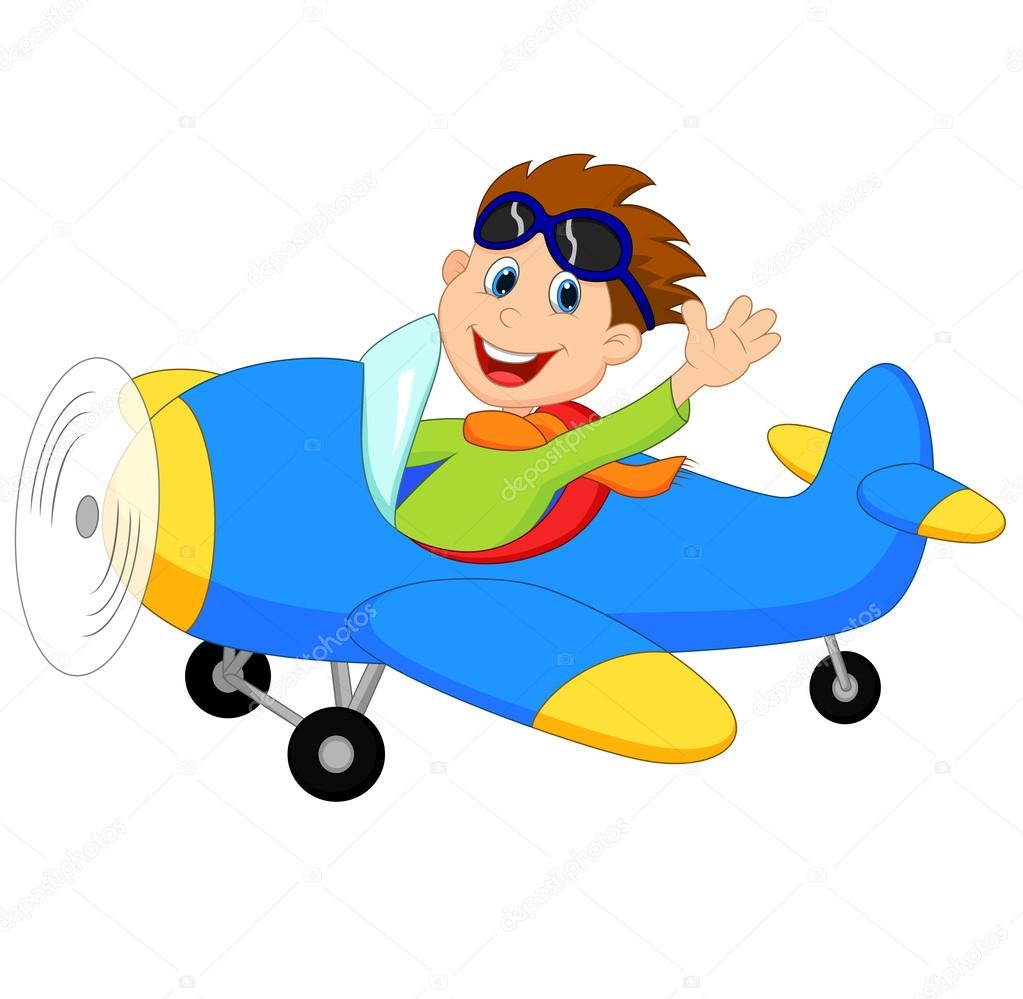 Little Boy Operating a Plane