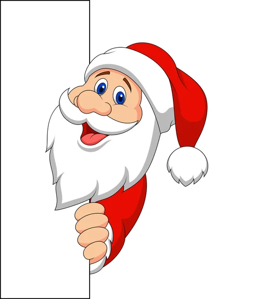 Santa Claus, sosteniendo un cartel en blanco — Vector de stock