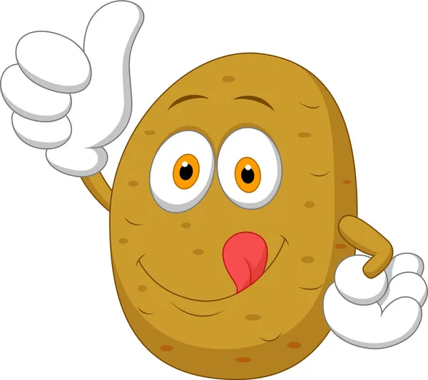 Aardappel cartoon duim omhoog — Stockvector