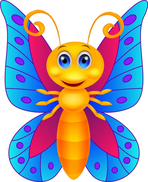 Linda mariposa de dibujos animados — Vector de stock