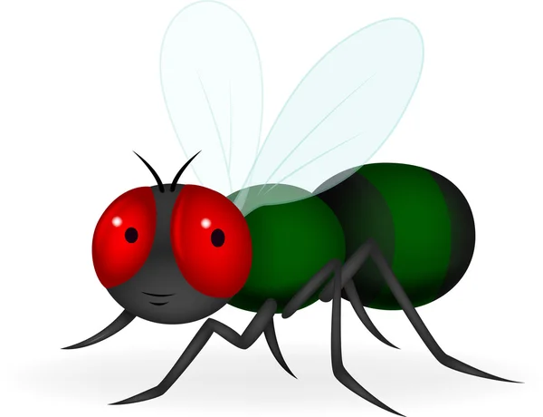 Dibujos animados mosca verde — Vector de stock