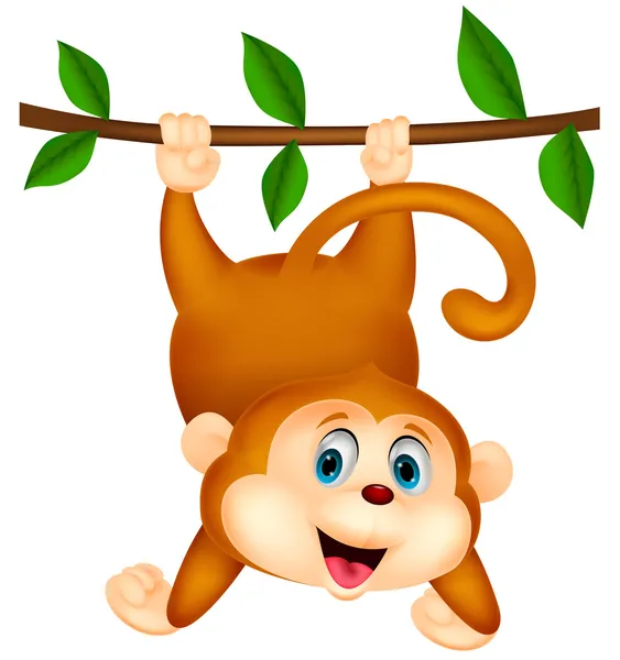 Mono lindo con signo en blanco — Vector de stock