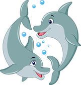 roztomilý delfín pár kreslených