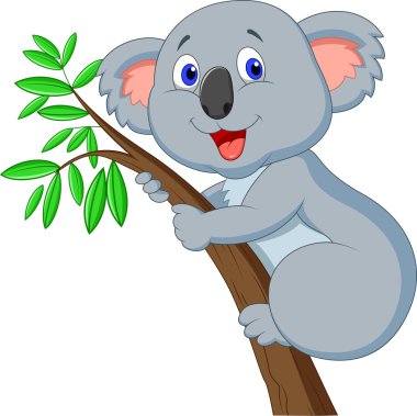 Cute koala cartoon clipart