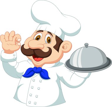 Chef cartoon with ok sign vector