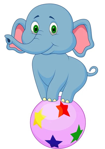 可爱马戏团大象马戏团卡通 — 图库矢量图片
