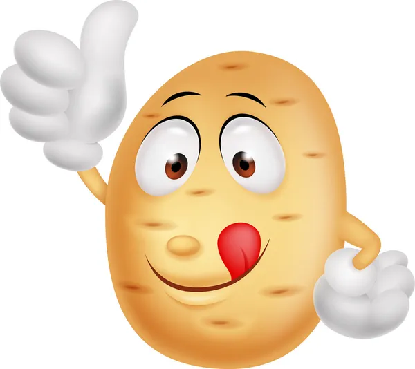 Potato cartoon thumb up — Stock Vector