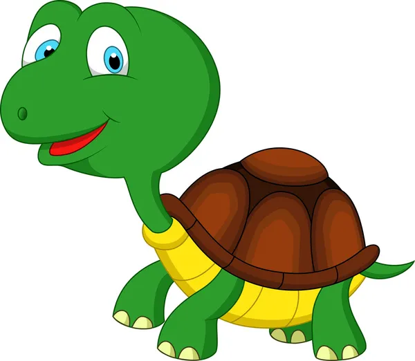 Schattig groen schildpad cartoon — Stockvector