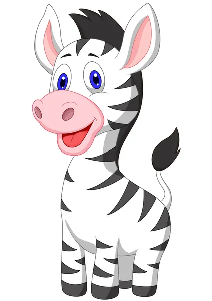 Bonito bebê zebra desenhos animados — Vetor de Stock