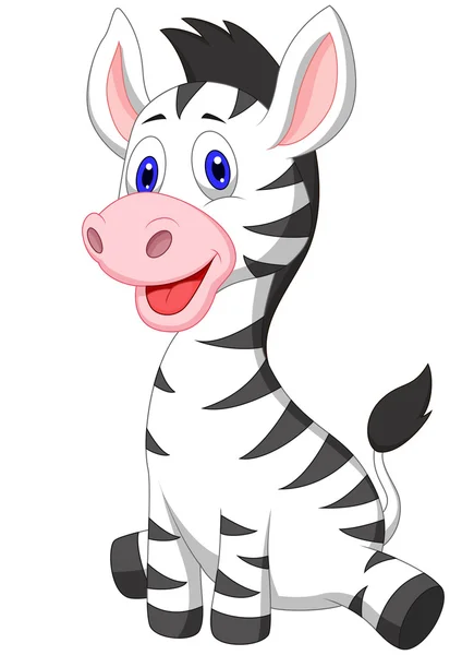 Cute baby zebra cartoon — Stock Vector