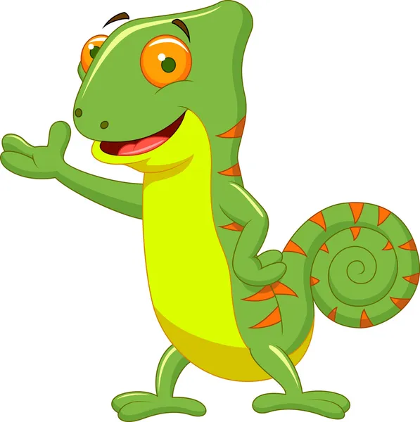 Cute chameleon cartoon — Stock Vector