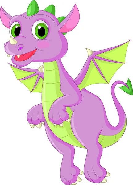 Lindo dragón de dibujos animados — Vector de stock