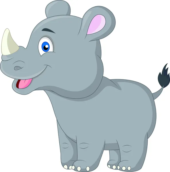 Mignon bébé rhino dessin animé — Image vectorielle