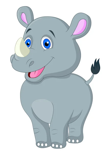 Carino bambino rinoceronte cartone animato — Vettoriale Stock