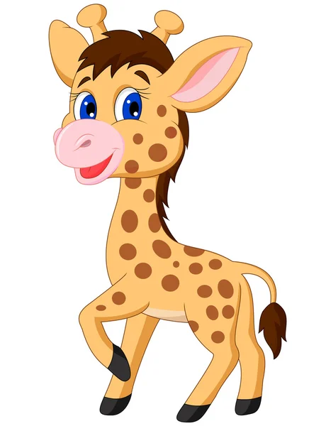 Şirin Bebek zürafa karikatür — Stok Vektör