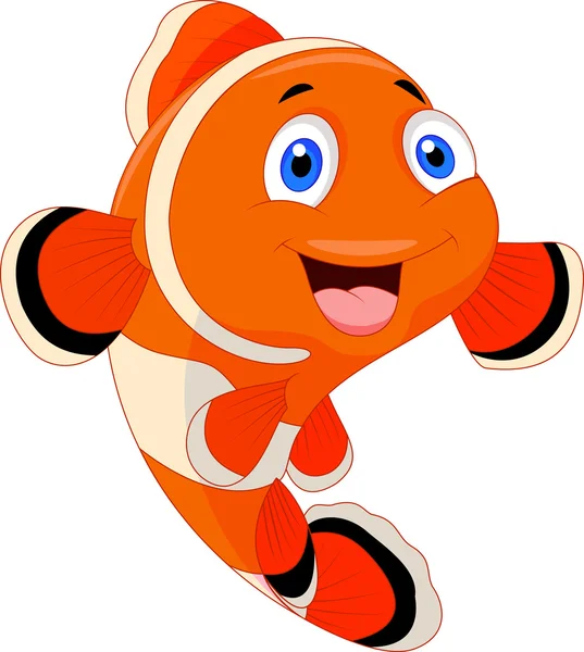 Cute clown fish cartoon — Stock Vector