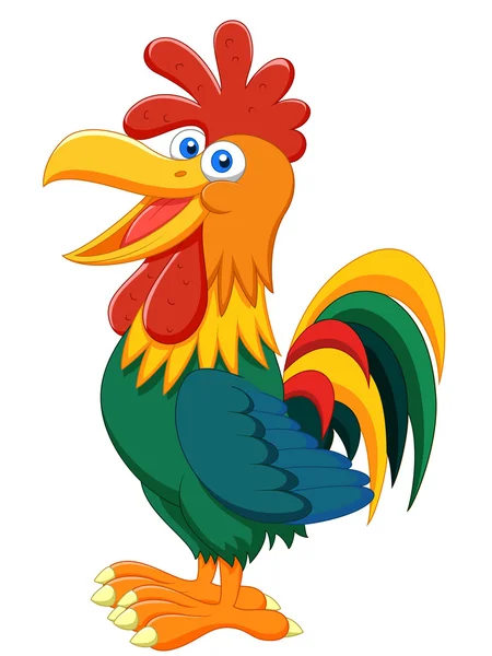 Lindo gallo de dibujos animados — Vector de stock