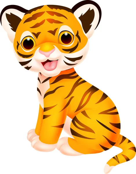 Schattige baby tijger cartoon — Stockvector