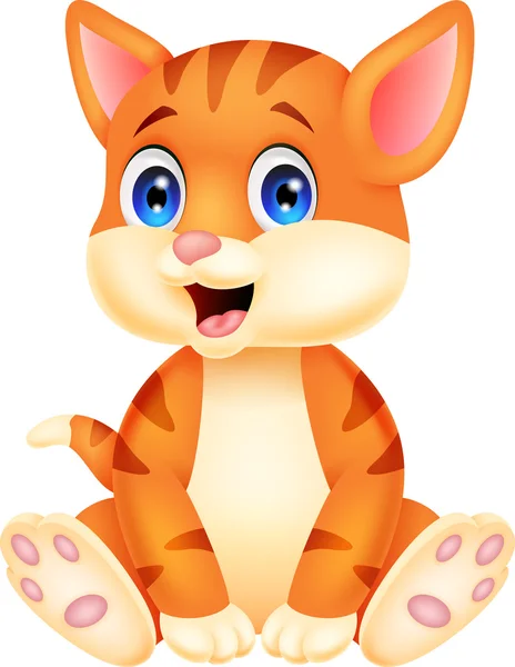 Cute baby cat cartoon — Stock Vector