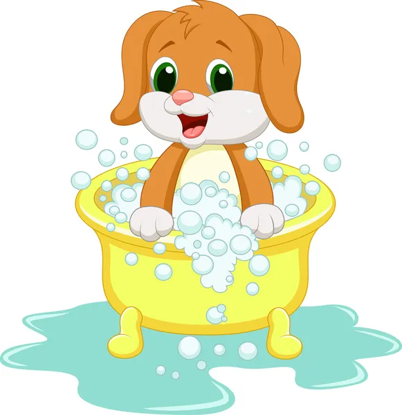 Tiempo de baño del perro — Vector de stock