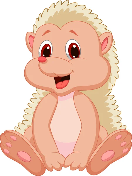 Cute baby hedgehog cartoon — Stock Vector