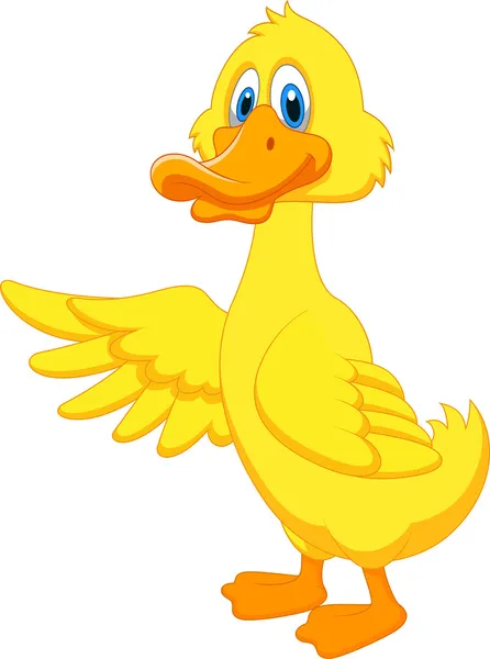 Lindo pato de dibujos animados — Vector de stock