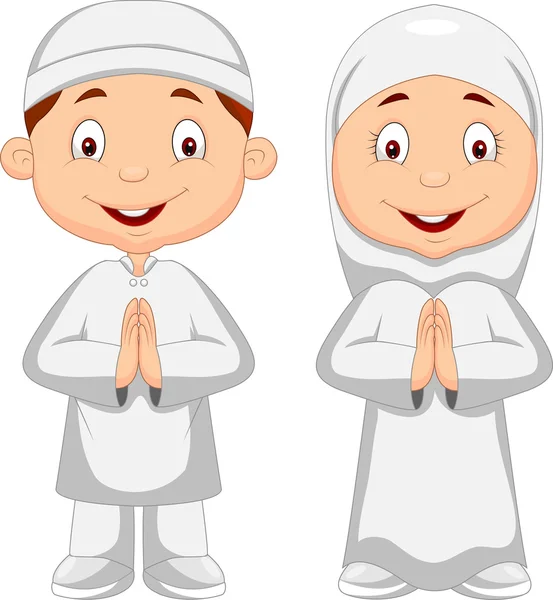 Criança muçulmana desenhos animados —  Vetores de Stock