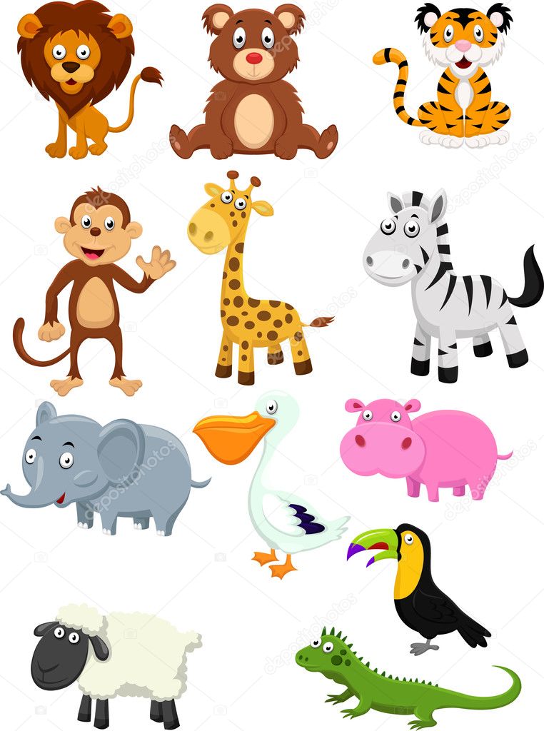 Animal cartoon collection set