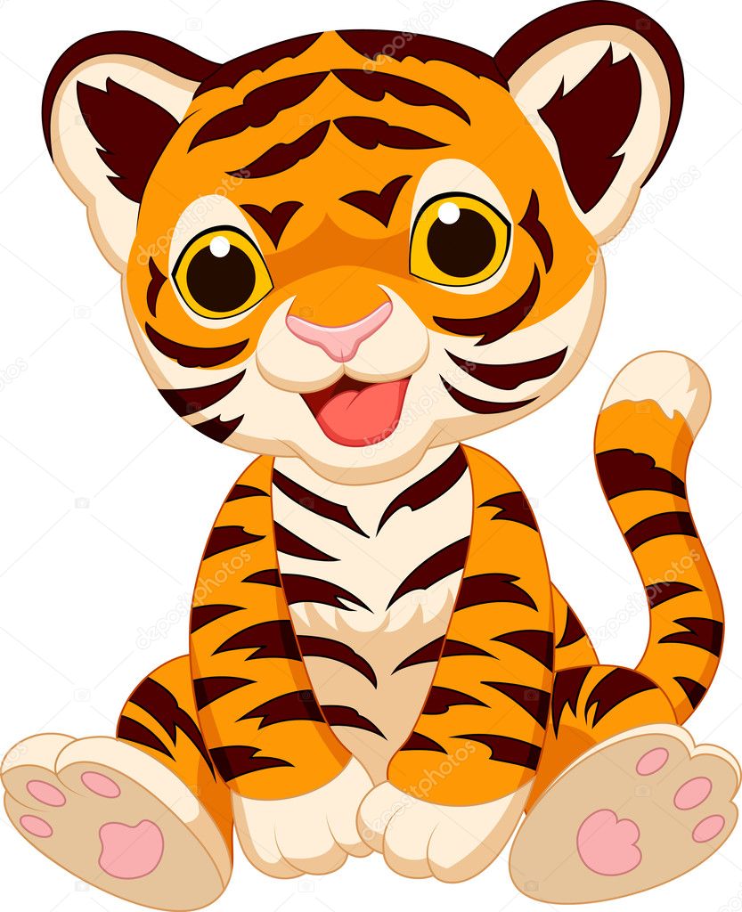 Cute baby tiger cartoon