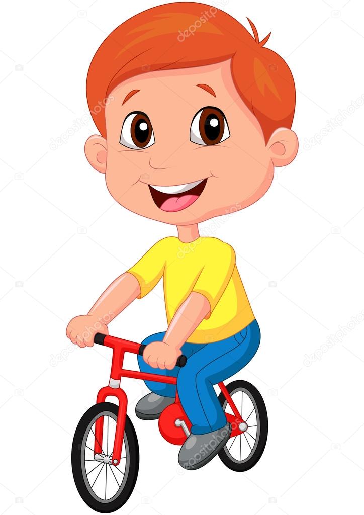 Boy riding bicycle