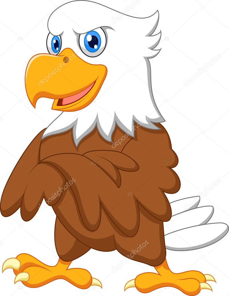 Cute eagle cartoon waving Stock Vector by ©tigatelu 27385125