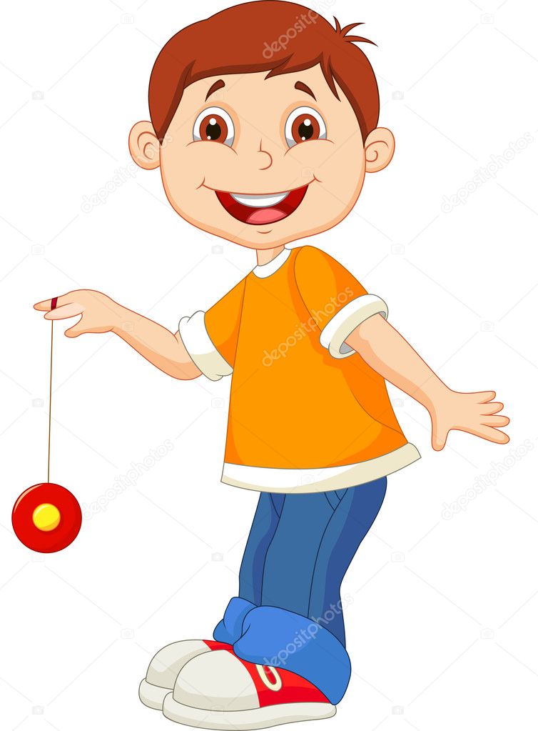 Young boy playing yo yo