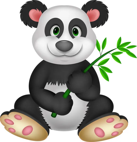 Panda gigante comiendo bambú — Archivo Imágenes Vectoriales