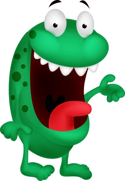 Lindo monstruo verde de dibujos animados — Vector de stock