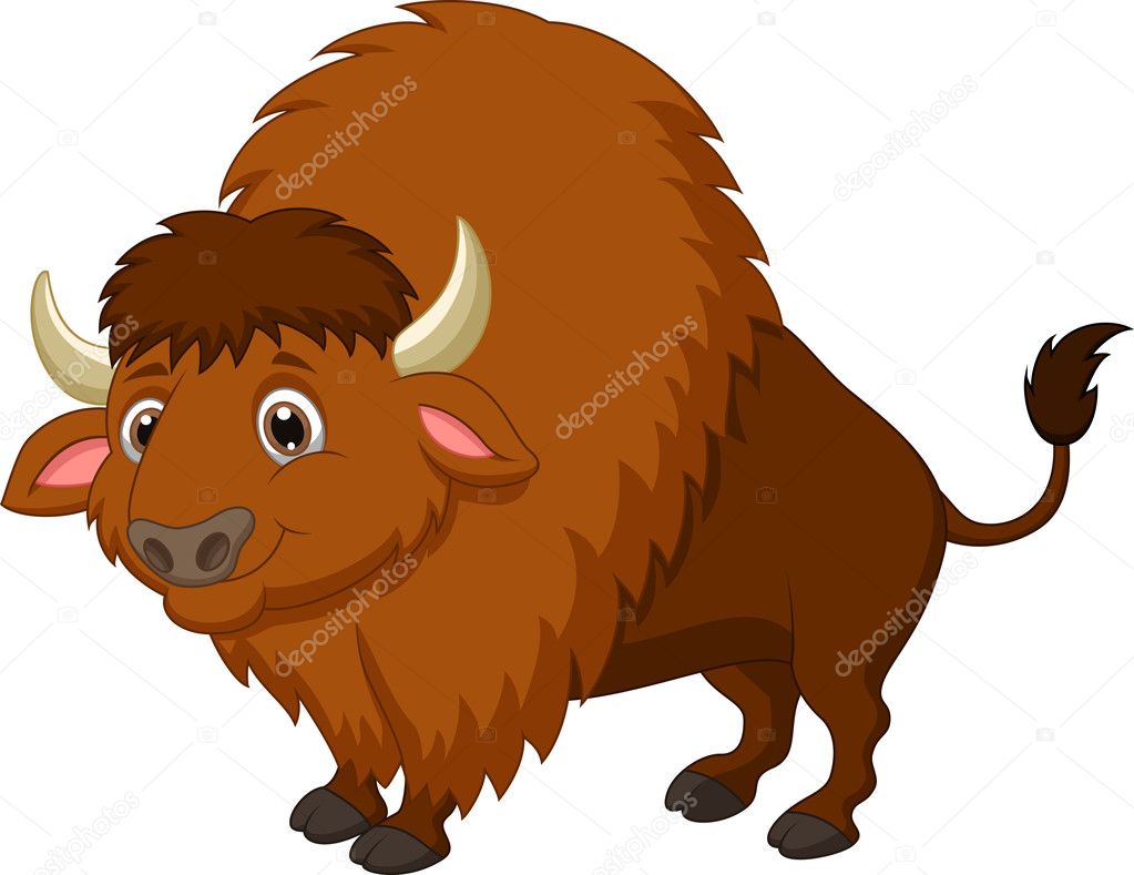 Cute bison cartoon