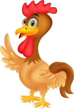 Rooster cartoon waving clipart