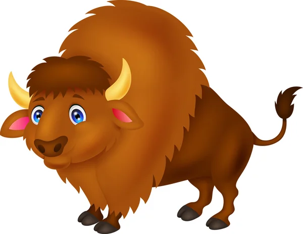 Bonito bisonte de dibujos animados — Archivo Imágenes Vectoriales