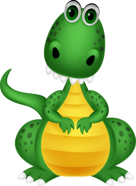 Schattig groene dinosaur cartoon — Stockvector