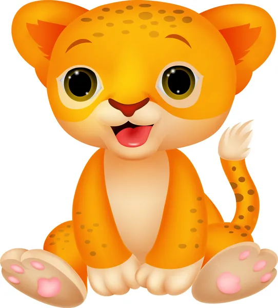 Cute baby lion cartoon — Stock Vector