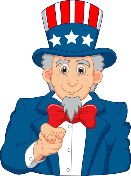 Uncle sam wijzend met zijn vinger — Stockvector