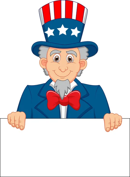 Uncle Sam bemutatja a Banner — Stock Vector