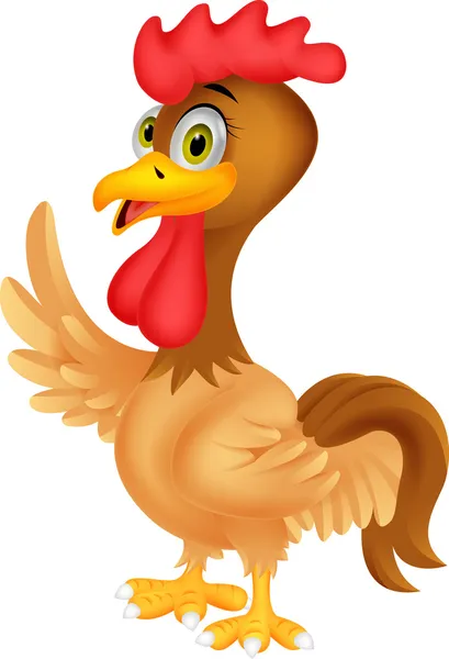Kartun Rooster melambai Stok Ilustrasi Bebas Royalti