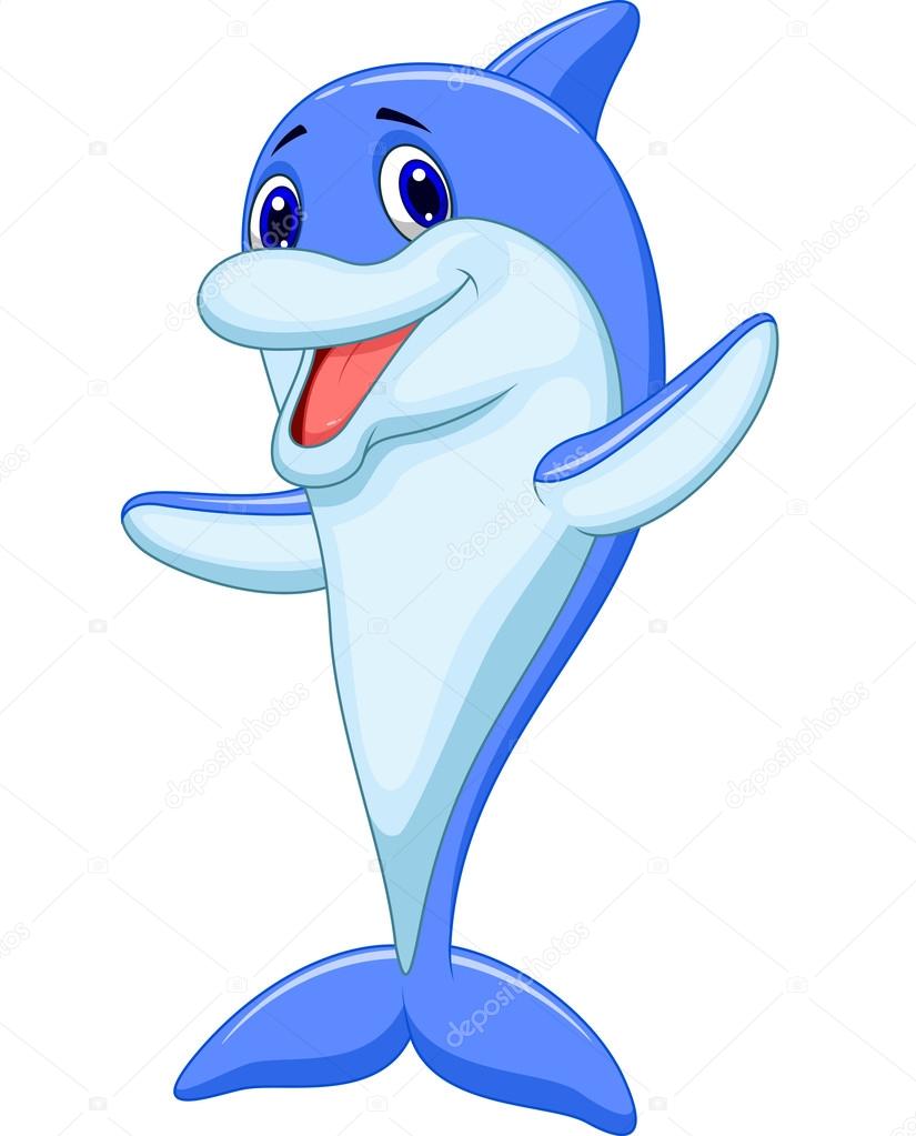 Funny dolphin cartoon