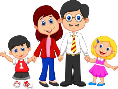 mutlu aile karikatür