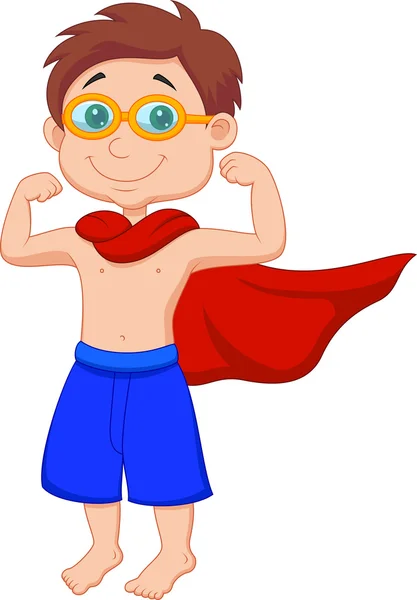 Boy pretending to be a Super Hero — Stock Vector