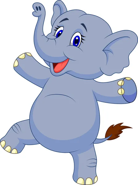 Schattig olifant cartoon dansen — Stockvector