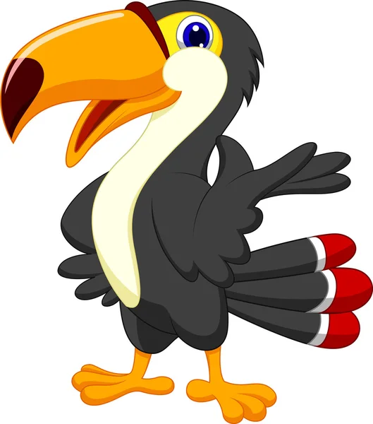 Schattig toucan cartoon presenteren — Stockvector