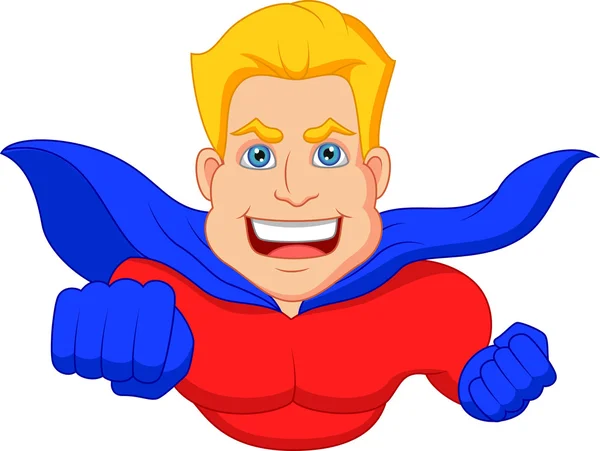 Super-herói dos desenhos animados voando —  Vetores de Stock