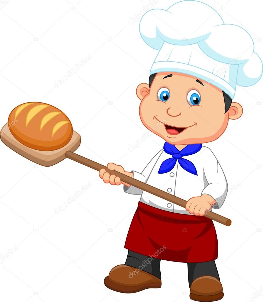 Little chef with bread